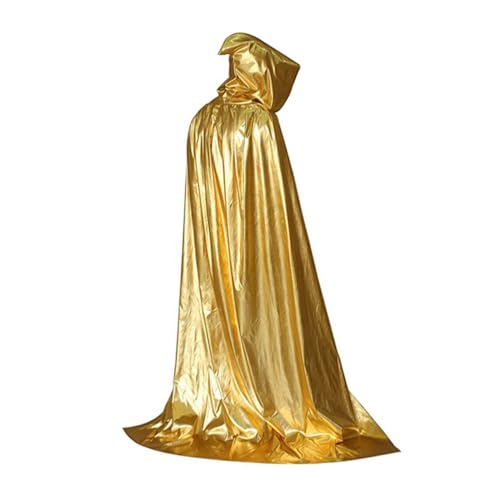 AKOOSY Halloween Umhang mit Kapuze Unisex Langer Cosplay Cape für Damen Herren Kostüm Halloween Party Bühnenauftritt in Gold AKOOSY Halloween Umhang mit Kapuze Unisex Langer Cosplay Cape für Damen Herren Kostüm Halloween Party Bühnenauftritt in Gold von AKOOSY