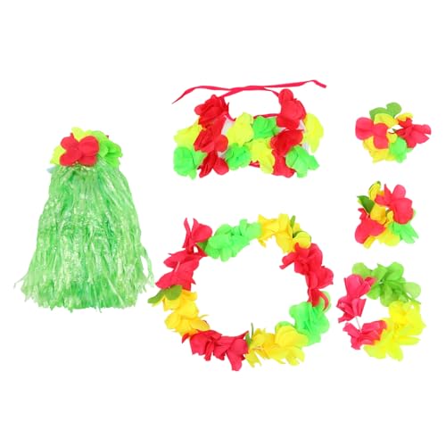 AKOOSY Hawaii Kostüm Set Teilig Dicker Grasrock Elastisches Stirnband und Armband Atmungsaktiv Unisex Geeignet für Kostümparty und von AKOOSY