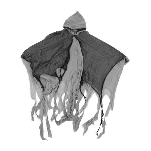 AKOOSY Hooded Grim Reaper Cosplay Cape aus Atmungsaktivem Stoff Halloween Geisterkostüm für Party und Spukhaus Wiederverwendbarer Bequemer Halloween Umhang von AKOOSY