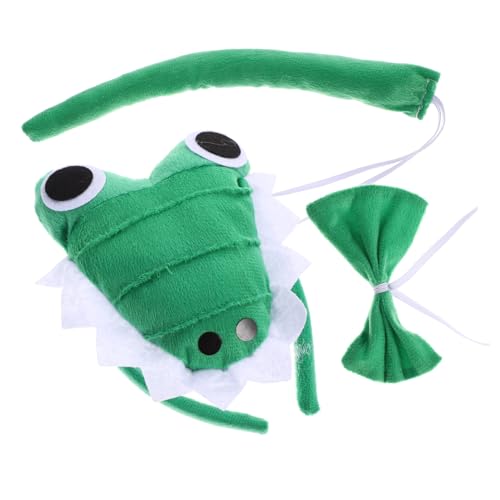 AKOOSY Krokodil Cosplay Set aus Stirnband und Fliege Weiches Stoffmaterial Robustes Tierkostüm Zubehör für Halloween Mottoparty und Festliche Verkleidung Erwachsene von AKOOSY