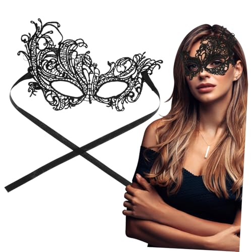 AKOOSY Lace Augenmaske für Damen Verstellbare Spitzenmaske für Karneval Maskerade Partys Elegantes Design Einfach für Fasching Kostümpartys AKOOSY Lace Augenmaske für Damen Verstellbare Spitzenmaske für Karneval Maskerade Partys Elegantes Design Einfach für Fasching Kostümpartys von AKOOSY