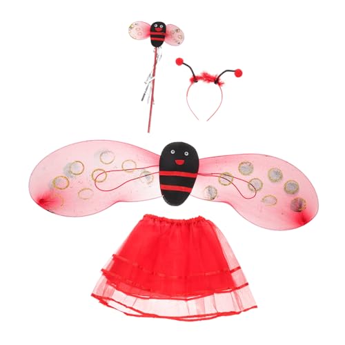 AKOOSY Ladybug Kostüm Set Teilig mit Tüllrock Stirnband Flügeln für Mädchen Leichter Langlebiger für Karneval Halloween Kostümparty und Cosplay AKOOSY Ladybug Kostüm Set Teilig mit Tüllrock Stirnband Flügeln für Mädchen Leichter Langlebiger für Karneval Halloween Kostümparty und Cosplay von AKOOSY
