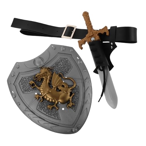 AKOOSY Medieval Knight Set mit Robustem Piratenschwert Gürtel Langlebigem Römischem Schild und Schwertscheide Leichte Cosplay Zubehör für Renaissance Festivals und Rollenspiele AKOOSY Medieval Knight Set mit Robustem Piratenschwert Gürtel Langlebigem Römischem Schild und Schwertscheide Leichte Cosplay Zubehör für Renaissance Festivals und Rollenspiele von AKOOSY