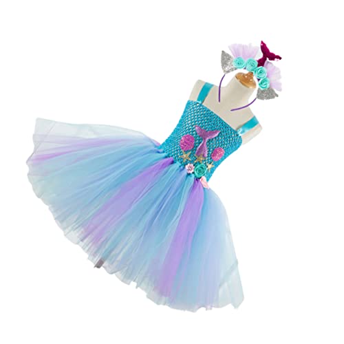 AKOOSY Meerjungfrau Tüllrock Kleid Mädchenhaftes Cosplay Prinzessin Kostüm Atmungsaktives Polyester Jahre Passend für Geburtstag und Party von AKOOSY