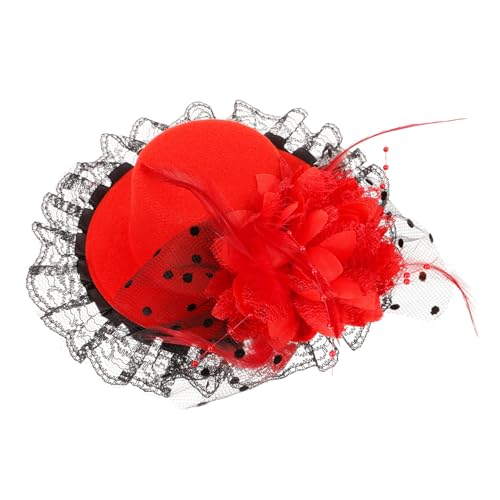 AKOOSY Mini Hut Haarclip mit Federn für Perfektes Accessoire für Tea Party Geburtstag Tanz und Bühnenauftritte Rot Einfache Handhabung und Praktisch AKOOSY Mini Hut Haarclip mit Federn für Perfektes Accessoire für Tea Party Geburtstag Tanz und Bühnenauftritte Rot Einfache Handhabung und Praktisch von AKOOSY