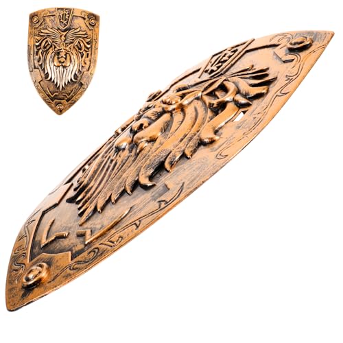 AKOOSY Mittelalterlicher Cosplay Schild Requisite Realistisches Leichtes Party Dekor und Bühnenperformance Accessoire Kompakt und Handlich für Kostüm und Rollenspiel von AKOOSY