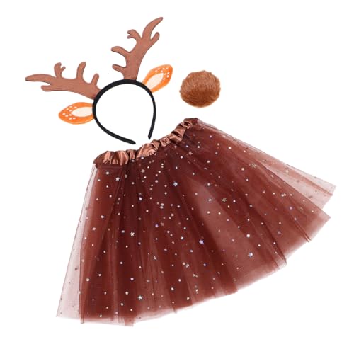 AKOOSY Niedliches Kostüm Mädchen mit Geweih Haarreif Tutu Rock und Leichtes Tierohren Stirnband für Karneval Halloween Cosplay Party und Fotografie Requisiten AKOOSY Niedliches Kostüm Mädchen mit Geweih Haarreif Tutu Rock und Leichtes Tierohren Stirnband für Karneval Halloween Cosplay Party und Fotografie Requisiten von AKOOSY