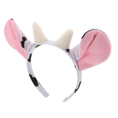 AKOOSY Niedliches Kuh ohren haarband mit Realistischen Plüschhörnern Langlebiges Tierohren stirnband für Vielseitig für Fasching Cosplay Halloween und Partys Geeignet von AKOOSY