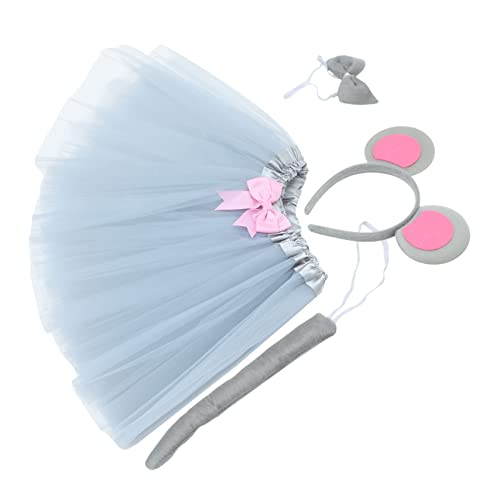 AKOOSY Niedliches Mäusekostüm Set für Flauschigem Ohr Haarreif Schleife und Hautfreundlich und Leicht für Halloween Cosplay Geburtstags und Weihnachtsfeiern von AKOOSY