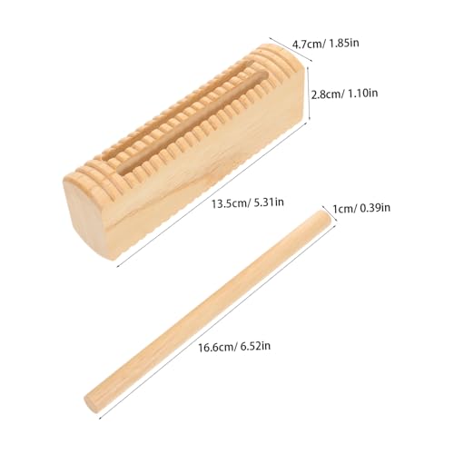 AKOOSY Orff Instrument Holz Rhythmusblock Schlagblock Instrument Holzblock Claves Musikinstrument Schlaginstrument Fingerkastagnetten Schlagzubehör Khaki Holz von AKOOSY