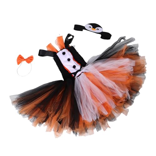 AKOOSY Pinguin Kostüm Niedliches Pinguin Tutu Kleid mit Kopfbedeckung und Fliege Atmungsaktiv Pflegeleicht für Halloween Bühnenauftritte und Themenpartys Jahre von AKOOSY