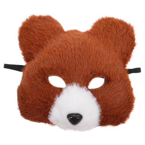 AKOOSY Realistische Bärenmaske aus Weichem Plüsch Authentisches Cosplay-accessoire für Halloween Vollflächige Tierkopf-maske für Karneval Maskenball und Kostümpartys Angenehm zu Tragen von AKOOSY