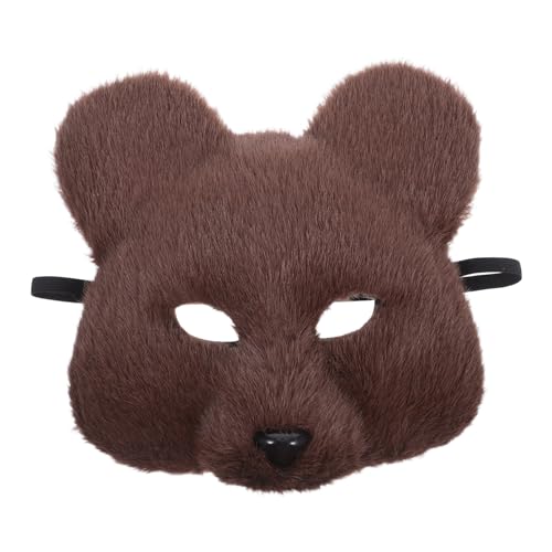AKOOSY Realistische Braune Bärenmaske aus Weichem Plüsch Bequemes Cosplay-tierkostüm für Erwachsene Leichte Detailreiche Vollgesichtsmaske für Halloween Karneval Geburtstagsfeiern und von AKOOSY