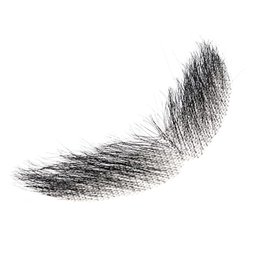 AKOOSY Realistische Fake-herrenbart aus Echtem Haar Stilvoller Schwarzer Schnurrbart für Halloween Cosplay Bühnenauftritte und Partys Natürliches Tragegefühl Einfach Anzuwenden und von AKOOSY