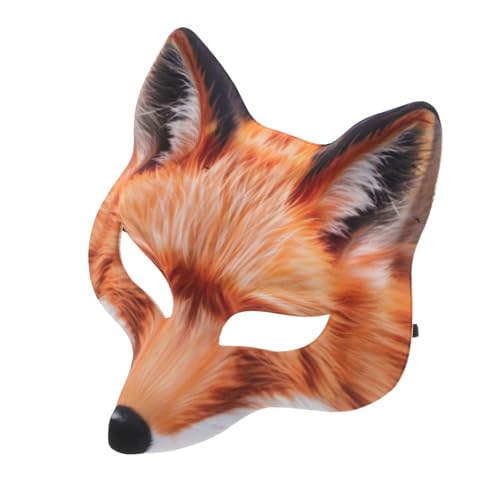 AKOOSY Realistische Fuchsmaske Halbgesicht Karneval Halloween Cosplay Maske Unisex Tierkostüm Zubehör für Party Dekoration von AKOOSY