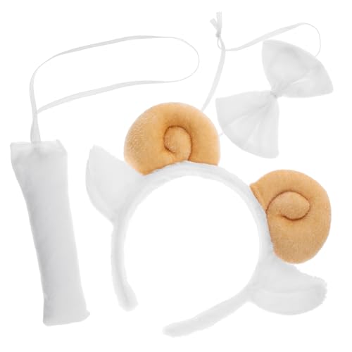 AKOOSY Schaf Kostüm Plüsch Stirnband mit Weichen Ohren und Spiralförmigen Hörnern Leichtes Langlebiges Haarreif Zubehör für Halloween Karneval Party und Bühnenauftritte von AKOOSY