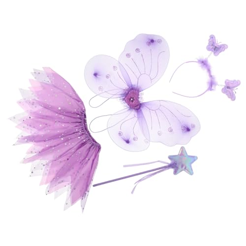 AKOOSY Schmetterlingskostüm mit Tüllrock Flügeln Haarreif und Zauberstab Bezauberndes Fee Cosplay Kleid für Tanz Party Geburtstag und Kostümfest in Violett AKOOSY Schmetterlingskostüm mit Tüllrock Flügeln Haarreif und Zauberstab Bezauberndes Fee Cosplay Kleid für Tanz Party Geburtstag und Kostümfest in Violett von AKOOSY