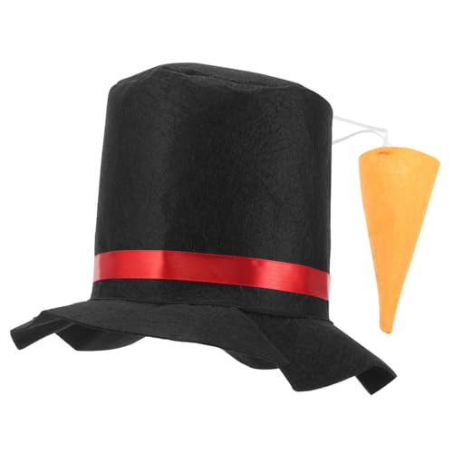 AKOOSY Schneemann Hut mit Nase Wiederverwendbare Weihnachtsmütze Cosplay für Party Dekoration Wintermütze mit Schalmütze Design Festlicher Kopfschmuck für Weihnachten von AKOOSY