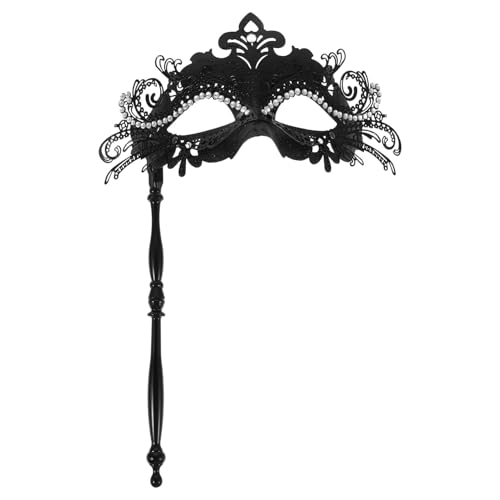AKOOSY Schwarze Maskenmaske: Stilvolle Cosplay-karnevalsmaske Mit Stab Für Damen – Handliches Kostüm- Mit Strass-details Für Partys Und Besondere Anlässe AKOOSY Schwarze Maskenmaske: Stilvolle Cosplay-karnevalsmaske Mit Stab Für Damen – Handliches Kostüm- Mit Strass-details Für Partys Und Besondere Anlässe von AKOOSY