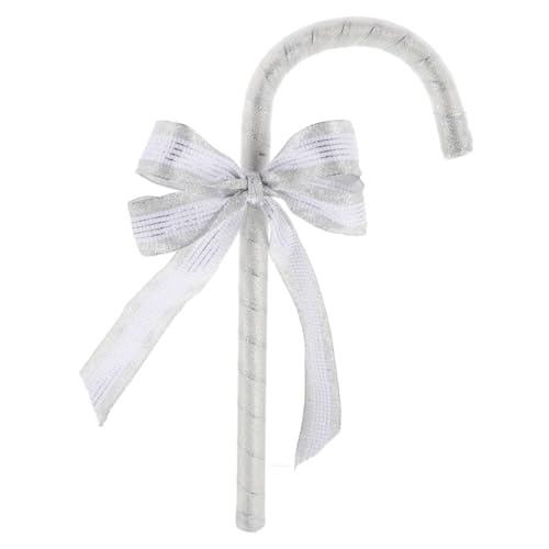 AKOOSY Silberner Cosplay Gehstock mit Schleife Kinderfreundliche Robuster Bühnenstock für Weihnachts Valentinstags-kostümzubehör Role-Playing Krücke Accessoire AKOOSY Silberner Cosplay Gehstock mit Schleife Kinderfreundliche Robuster Bühnenstock für Weihnachts Valentinstags-kostümzubehör Role-Playing Krücke Accessoire von AKOOSY