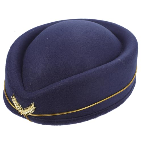AKOOSY Stewardess Mütze Einheitsgröße Komfortabel Elegant Airline Attendant Hut für Damen Cosplay Uniform Party Bühnenauftritt von AKOOSY