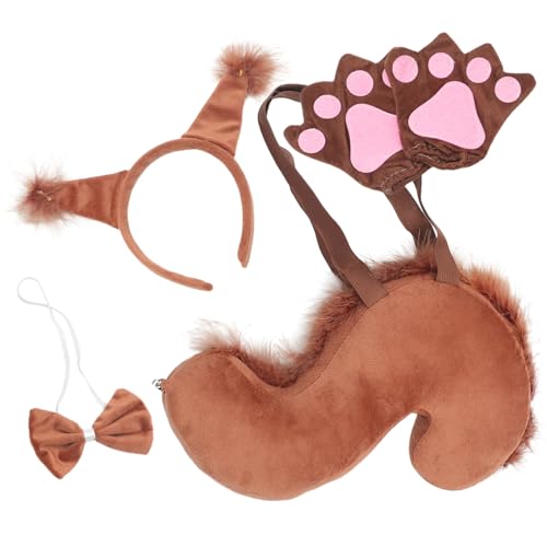 AKOOSY Süßes Eichhörnchen Kostüm für Weiches Plüsch Haarband mit Ohren Flauschiger und Passende Handschuhe Bequemes Tierkostüm für Fasching Cosplay Geburtstags und Mottopartys AKOOSY Süßes Eichhörnchen Kostüm für Weiches Plüsch Haarband mit Ohren Flauschiger und Passende Handschuhe Bequemes Tierkostüm für Fasching Cosplay Geburtstags und Mottopartys von AKOOSY