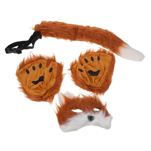 AKOOSY Tierfell Zubehör Für Mädchen Weiches Outfit – Requisiten Und Kostüm Maske Zum Mit Halloween Und Events Zubehör Weihnachtshandschuhe Partys Themenrollen von AKOOSY