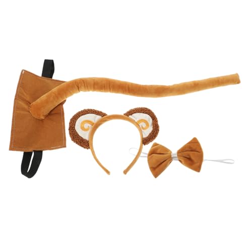 AKOOSY Tierkostüm Affenohren Stirnband mit und Fliege Weiches Teddyplüsch Animal Costume Props für Karneval Fasching Geburtstag und Bühnenauftritte AKOOSY Tierkostüm Affenohren Stirnband mit und Fliege Weiches Teddyplüsch Animal Costume Props für Karneval Fasching Geburtstag und Bühnenauftritte von AKOOSY