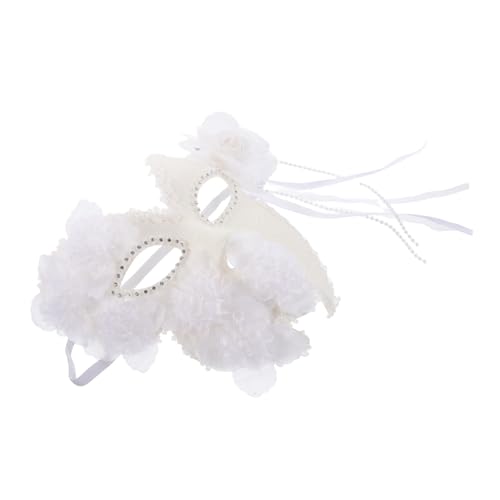 AKOOSY Venezianische Maske Damen Spitzenmaske Weiß mit Goldglitzer Vollgesichts Design Blumenmuster für Mardi Gras Halloween Karneval Party AKOOSY Venezianische Maske Damen Spitzenmaske Weiß mit Goldglitzer Vollgesichts Design Blumenmuster für Mardi Gras Halloween Karneval Party von AKOOSY