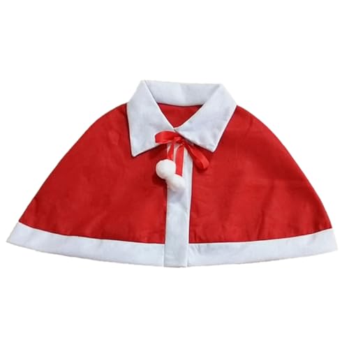 AKOOSY Weihnachtsplüsch Schal mit Bindeband Süßer Umhang mit Weißen Bommel Klassischer Karneval Cape für Jungen und Mädchen Vielseitiger Cosplay Umhang für Festtage und Kostümpartys AKOOSY Weihnachtsplüsch Schal mit Bindeband Süßer Umhang mit Weißen Bommel Klassischer Karneval Cape für Jungen und Mädchen Vielseitiger Cosplay Umhang für Festtage und Kostümpartys von AKOOSY