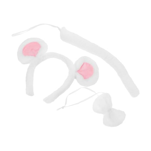 AKOOSY Weißes Maus Kostüm Plüsch Maus Ohren Haarreif und Fliege Leichtes Weiches Tierkostüm Zubehör für Erwachsene für Halloween Weihnachten Geburtstagsfeiern und Cosplay AKOOSY Weißes Maus Kostüm Plüsch Maus Ohren Haarreif und Fliege Leichtes Weiches Tierkostüm Zubehör für Erwachsene für Halloween Weihnachten Geburtstagsfeiern und Cosplay von AKOOSY