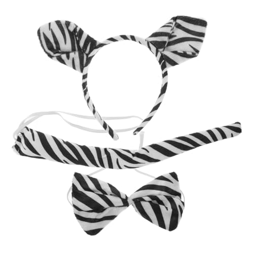 AKOOSY Zebra Ohren Stirnband Teiliges Tierkostüm Karnevalskostüm Kostüm Zubehör für Halloween Cosplay Party Festival von AKOOSY