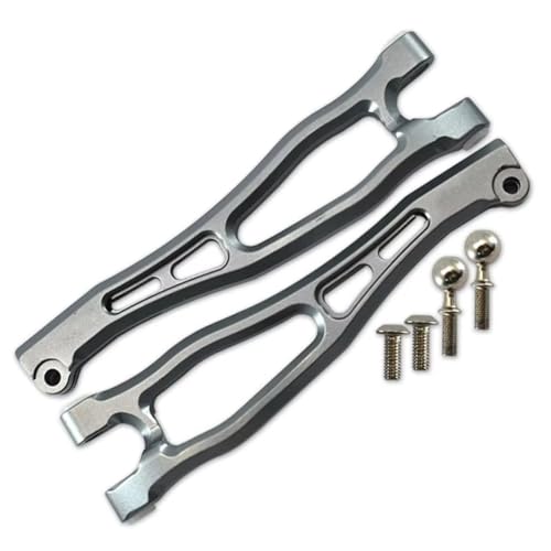 AKSDYIR RC Vorne Hinten Schwinge Für Arrma Fireteam 6s Für Blx 1/7 Upgrade Teile Zubehör Metall Front Upper Suspension Arme Für Schaukel Arm Ara330655 + Ara330657(Light Grey) von AKSDYIR