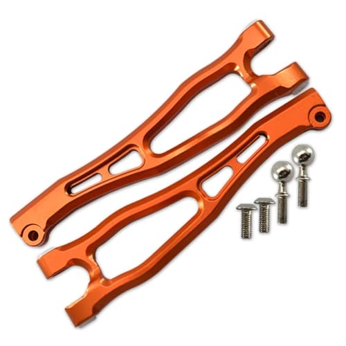 AKSDYIR RC Vorne Hinten Schwinge Für Arrma Fireteam 6s Für Blx 1/7 Upgrade Teile Zubehör Metall Front Upper Suspension Arme Für Schaukel Arm Ara330655 + Ara330657(Orange) von AKSDYIR