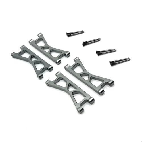 AKSDYIR RC Vorne Hinten Schwinge Für Hospeed 14321 Für JJRC C8802 YDJ-D879 1/14 Vorne Hinten Oberen Für Schaukel Arme RC Auto Zubehör Metall Upgrade Teile Kit(Dark Grey) von AKSDYIR