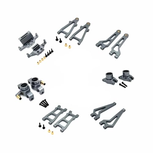 AKSDYIR RC Vorne Hinten Schwinge Für Hyper Go Für MJX 20208 Für JJRC C8811 1/20 Metall Vorne Hinten Oben Unten Für Swing Arm Cup Suspension Halterung RC Auto Für Buggy Upgrade Teile(Dark Grey) von AKSDYIR