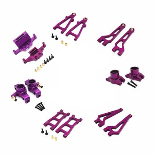 AKSDYIR RC Vorne Hinten Schwinge Für Hyper Go Für MJX 20208 Für JJRC C8811 1/20 Metall Vorne Hinten Oben Unten Für Swing Arm Cup Suspension Halterung RC Auto Für Buggy Upgrade Teile(Purple) von AKSDYIR