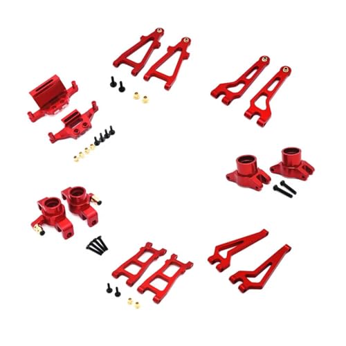 AKSDYIR RC Vorne Hinten Schwinge Für Hyper Go Für MJX 20208 Für JJRC C8811 1/20 Metall Vorne Hinten Oben Unten Für Swing Arm Cup Suspension Halterung RC Auto Für Buggy Upgrade Teile(Red) von AKSDYIR