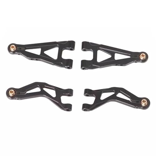AKSDYIR RC Vorne Hinten Schwinge Für KYX Für Arrma Für Mojave 1/14 Aluminiumlegierung Vorne Oben Und Unten Für Schaukelarm RC-Modellautozubehör(Black) von AKSDYIR