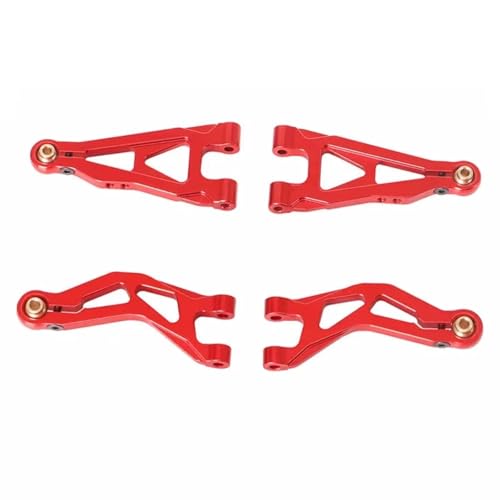 AKSDYIR RC Vorne Hinten Schwinge Für KYX Für Arrma Für Mojave 1/14 Aluminiumlegierung Vorne Oben Und Unten Für Schaukelarm RC-Modellautozubehör(Red) von AKSDYIR