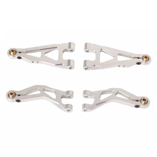 AKSDYIR RC Vorne Hinten Schwinge Für KYX Für Arrma Für Mojave 1/14 Aluminiumlegierung Vorne Oben Und Unten Für Schaukelarm RC-Modellautozubehör(Silver) von AKSDYIR
