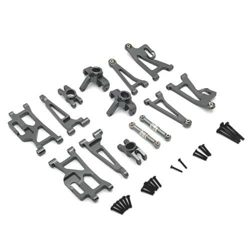AKSDYIR RC Vorne Hinten Schwinge Für MJX 14209 14210 1/14 Metall Lenkung Tasse Hub Carrier Oberen Unteren Für Schaukel Arm Set Link Stange RC Auto Upgrade Teile Zubehör(Light Grey) von AKSDYIR