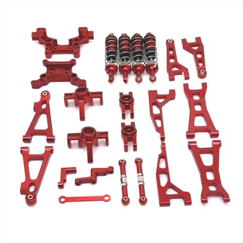 AKSDYIR RC Vorne Hinten Schwinge Für MJX 16207 16208 16209 16210 H16 RC Autoteile Metall Upgrade Kit Upgrade Zubehör Blau Gelb Rot Dunkelgrau Für Silber(Red) von AKSDYIR