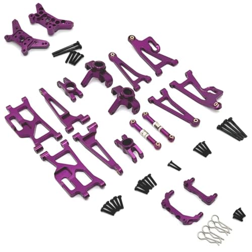 AKSDYIR RC Vorne Hinten Schwinge Für MJX Für Hyper Für Go 14210 14209 1/14 RC Autos Trucks Metall Aluminiumlegierung Stoßdämpferhalterung Lenkbecher Für Schwingarme(Purple) von AKSDYIR