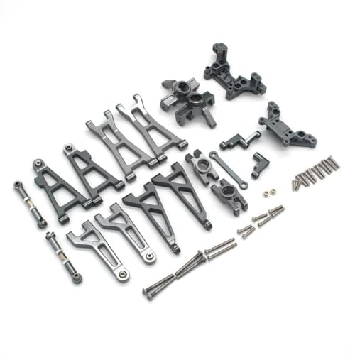AKSDYIR RC Vorne Hinten Schwinge Für MJX Für Hyper Für Go 16208/9/10 H16V3 16BM 1/16 Rc Auto Metall Teile Zubehör Lenkung Tasse F R U L Arm Hinten Rad Für Sitz Etc(Silver) von AKSDYIR