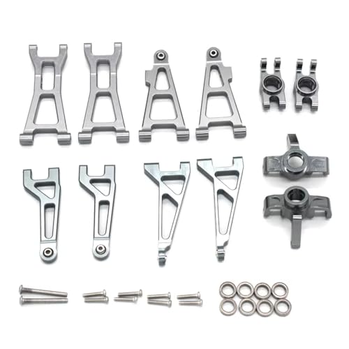 AKSDYIR RC Vorne Hinten Schwinge Für MJX M163 16208 16209 16210 H16V3 1/16 Für Schwinge Lenkung Tasse Hinten Rad Für Sitz RC Fernbedienung Auto Metall Upgrade Teile(Light Grey) von AKSDYIR