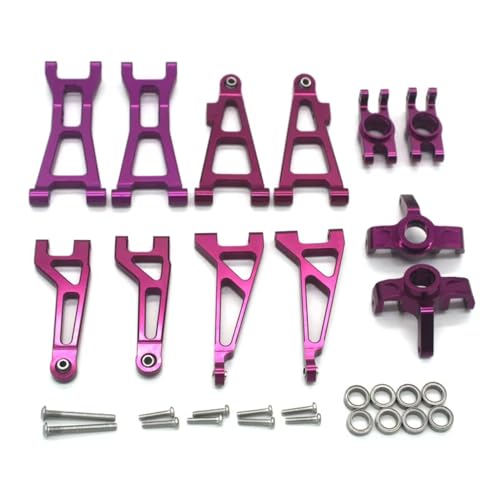 AKSDYIR RC Vorne Hinten Schwinge Für MJX M163 16208 16209 16210 H16V3 1/16 Für Schwinge Lenkung Tasse Hinten Rad Für Sitz RC Fernbedienung Auto Metall Upgrade Teile(Purple) von AKSDYIR
