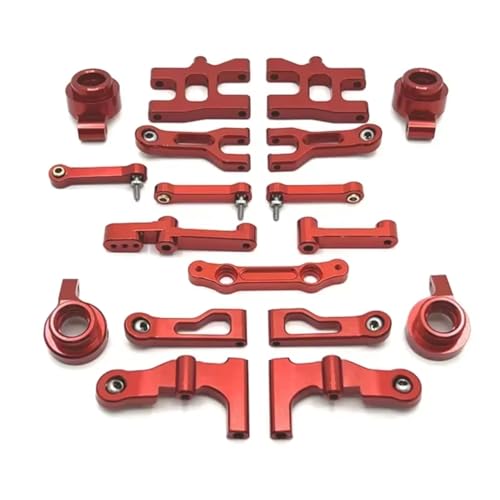 AKSDYIR RC Vorne Hinten Schwinge Für MN38 1/16 RC Fernbedienung Auto Teile Metall Upgrade Für Schwinge Lenkung Cup Lenkung Set Upgrade Zubehör(Red) von AKSDYIR