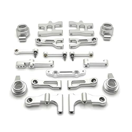 AKSDYIR RC Vorne Hinten Schwinge Für MN38 1/16 RC Fernbedienung Auto Teile Metall Upgrade Für Schwinge Lenkung Cup Lenkung Set Upgrade Zubehör(Silver) von AKSDYIR
