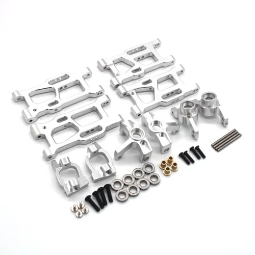 AKSDYIR RC Vorne Hinten Schwinge Für Rlaarlo AM-X12 AM-D12 14015 14005E Metall Für Swing Arm Lenkung Tasse Fünf-stück RC Teile Upgrade Zubehör(Silver) von AKSDYIR